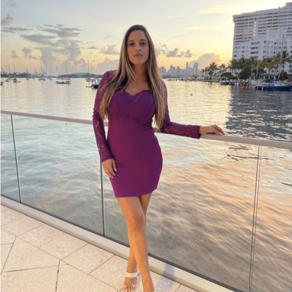Entry Purple Bodycon Cocktail Dress Sleeveless Sweetheart